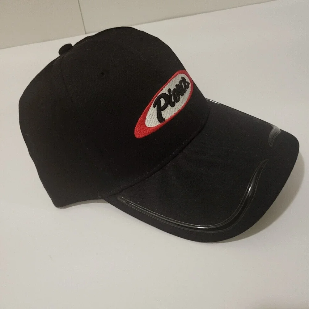 Pierce Black Trucker Cap With Red/White Logo Men's One‎ Size Fit Most